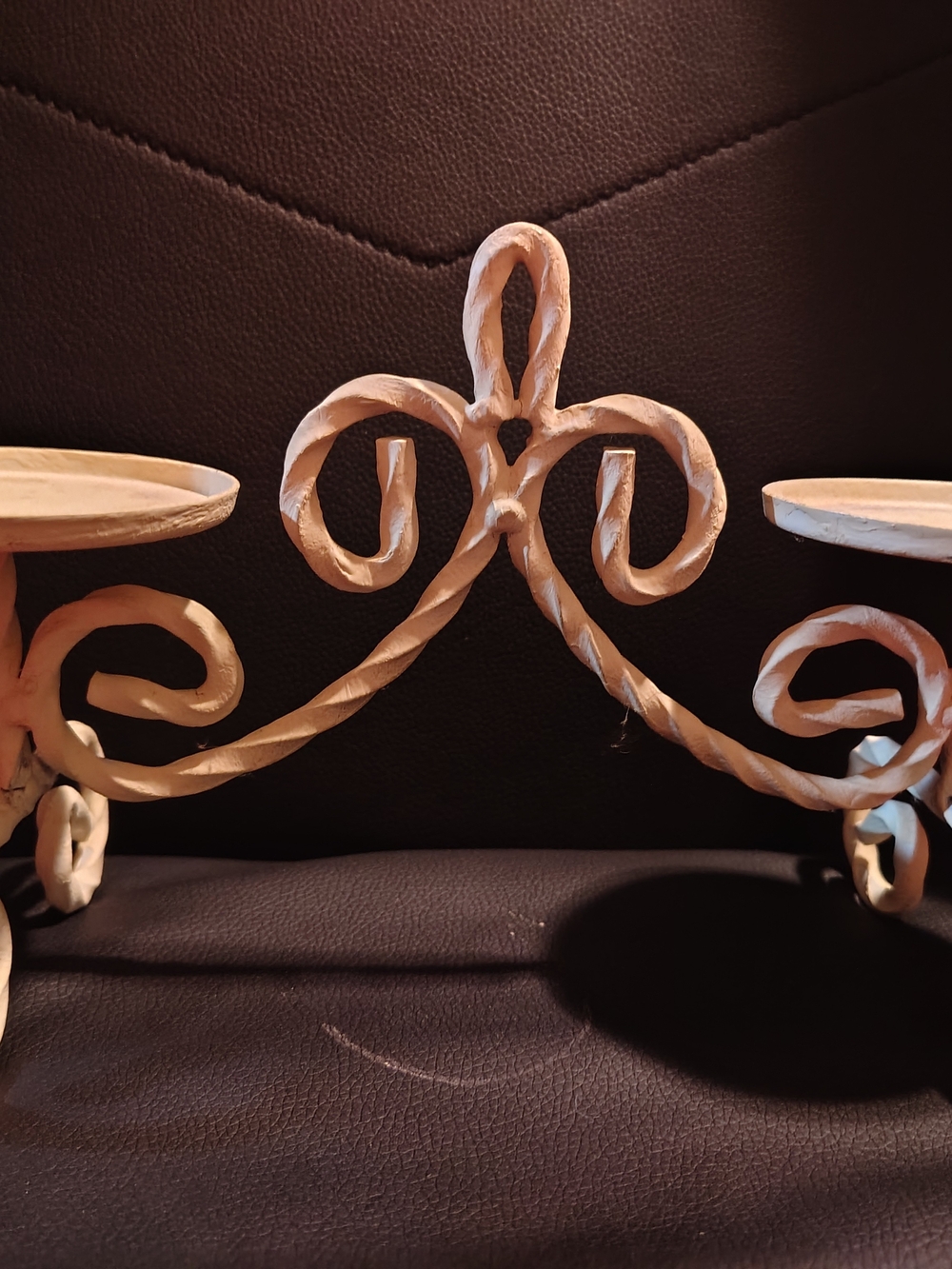 Neutral Cream Metal Decorative Candle Holder - Home Accents